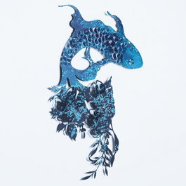 Wallity Carpa Koi- APT748 M Azul